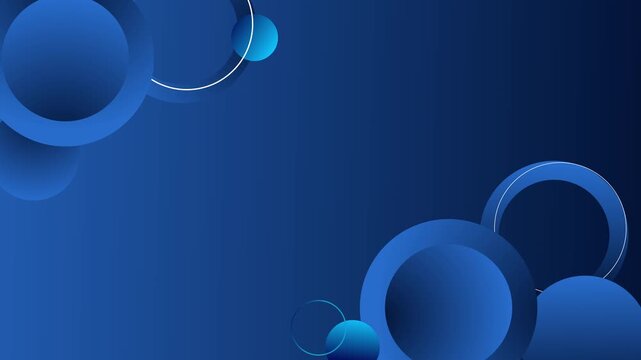 Abstract background with 3d circles and rings on a smooth gradient surface animation