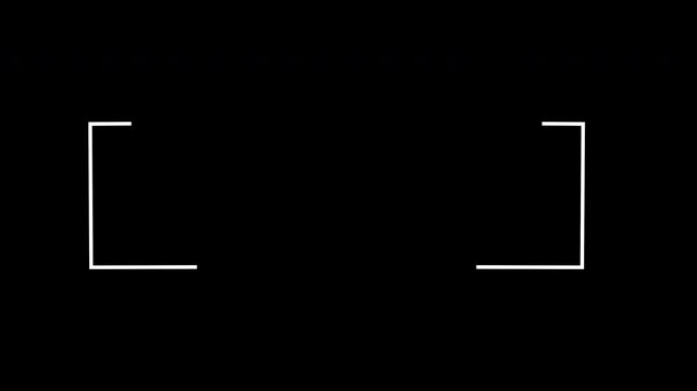 call out text HUDoutline box title and subtitle displayed in white typography, enclosed within white framing brackets against on transparent background, 4k video