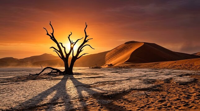 sunset in the desert