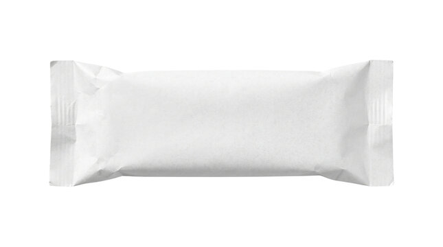 white snack bar packaging isolated on transparent background png