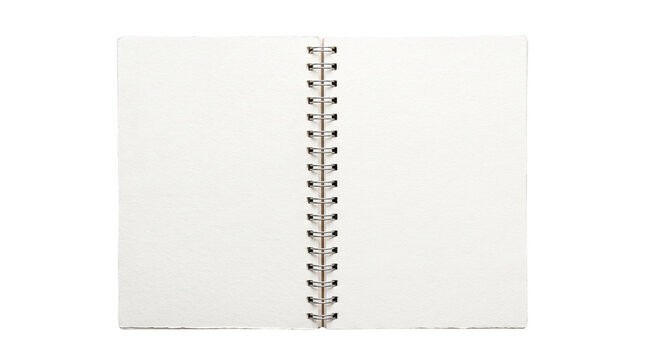open blank spiral notebook isolated on transparent background png