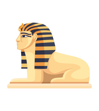 Sphinx, Egyptian mythology, illustration for educational materials and historical projects   dedicated to Ancient Egypt 