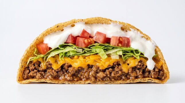 Classic Ground Beef Taco - classic hard shell ground beef taco with cheese and lettuce