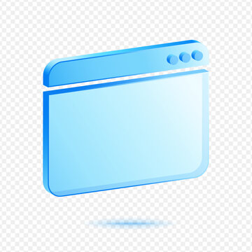 Browser Window Interface, 3D Blue Glossy Web Application Icon