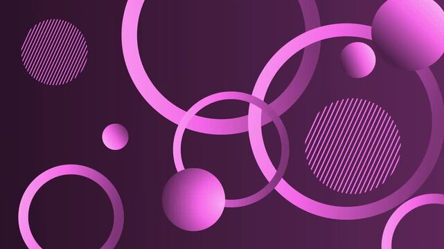 Abstract geometric rings on gradient background animation