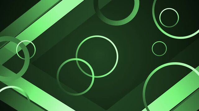 Abstract geometric background with diagonal stripes and overlapping gradient rings animation