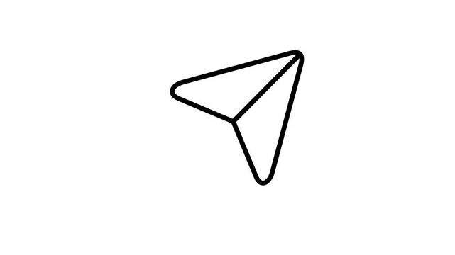Animated send or share link paper plane icon for social media, multimedia option and digital internet connection animation symbol. Motion graphics video with alpha channel
