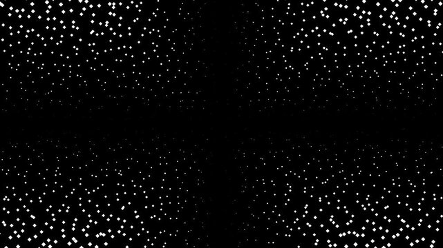 Set of 5 abstract pixel block reveal transitions featuring halftone diamond shape wipe effects. Modern black and white geometric motion graphics.