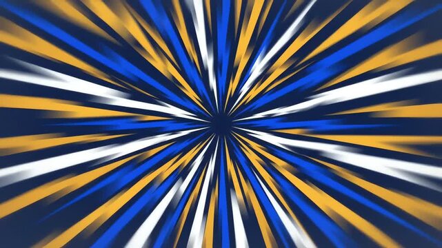 Radial lightning burst animation. Abstract energy explosion with blue and yellow light rays.