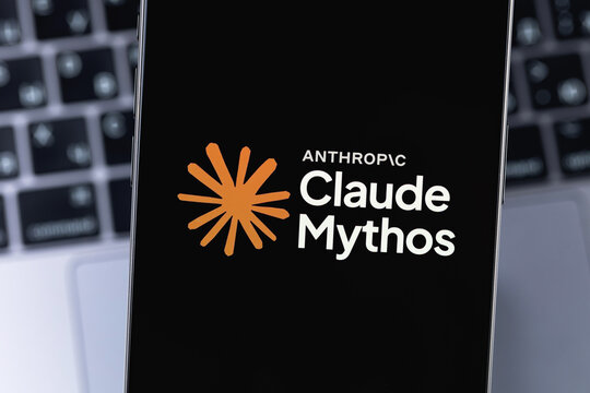 Claude Mythos by Anthropic mobile logo app on a screen iPhone smartphone. Claude is a family of large language models developed by Anthropic. Batumi, Georgia - June 17, 2026