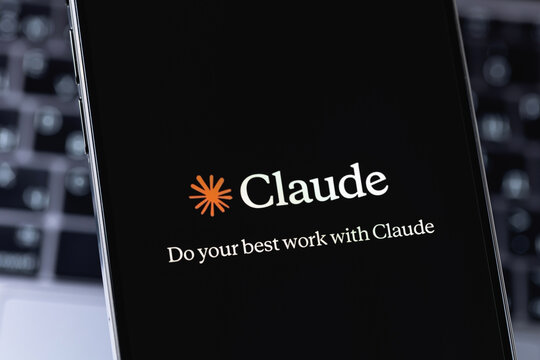 Claude mobile logo app on a screen iPhone smartphone closeup. Claude is a family of large language models developed by Anthropic. Batumi, Georgia - June 16, 2026