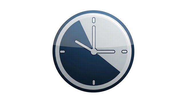 Analog clock face with blue hour hand.