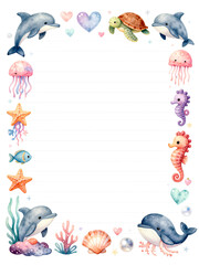 Obraz premium frame with dolphins