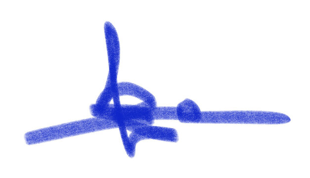 blue scribble crayon brush stroke isolated on transparent background