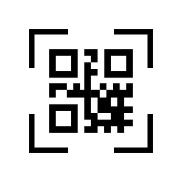QR Code Vector Icon , Scan Code Symbol for Smartphone, Barcode Scanner, Isolated Vector Illustration