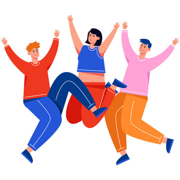 Young People Dancing Together Happily