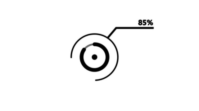Progress Ring Animation Displaying Eighty Five Percent Completion on White Background with Clean Technology Interface