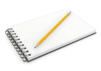 Naklejka premium Spiral notebook with yellow highlighter pen
