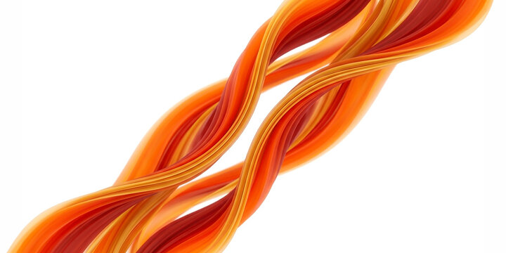 Abstract flowing orange and red liquid waves