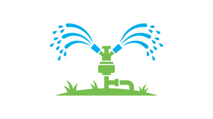 Naklejka premium Garden Sprinkler Watering Lawn Isolated