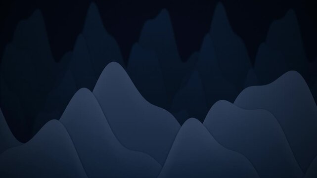 Minimalist paper cut hills wave gently in a seamless loop