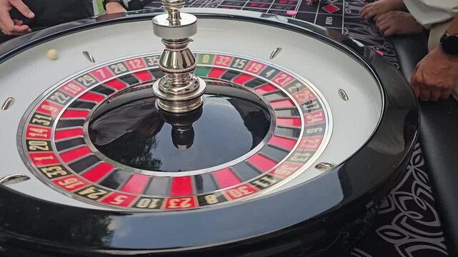 Fun moments at a roulette table in Las Vegas with friends enjoying the game and cheering for luck