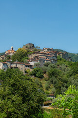 Obraz premium Beautiful ancient village of Mulazzo, near Pontremoli, Lunigiana, Tuscany, Northern Italy, Europe