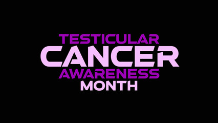 Testicular Cancer Awareness Month minimal colorful text typography on a white or black background great for celebrating health awareness for Testicular Cancer Awareness Month april blue ribbon support © CreatiPly