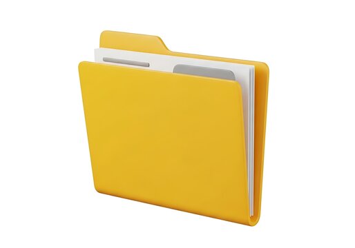 Yellow folder icon with documents inside
