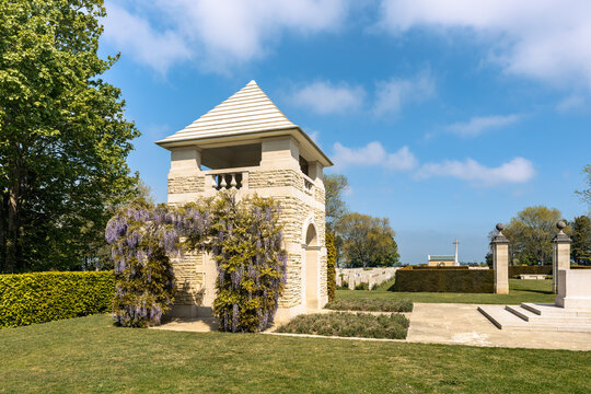 Canadian Military Cemetery Cintheaux near Bretteville sur Laize in Normandy France honors fallen soldiers of the Battle of Normandy with peaceful memorial grounds. April 27, 2026, Normandy, France