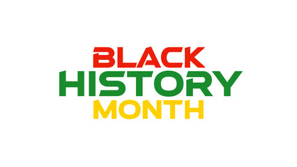 Black History Month minimal and colorful text typography design on a white or black background great for wishing and celebrating Black History Month with loved ones and african american cultural pride © CreatiPly