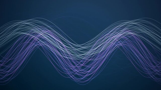 Stylized glowing wave patterns flow in a seamless loop
