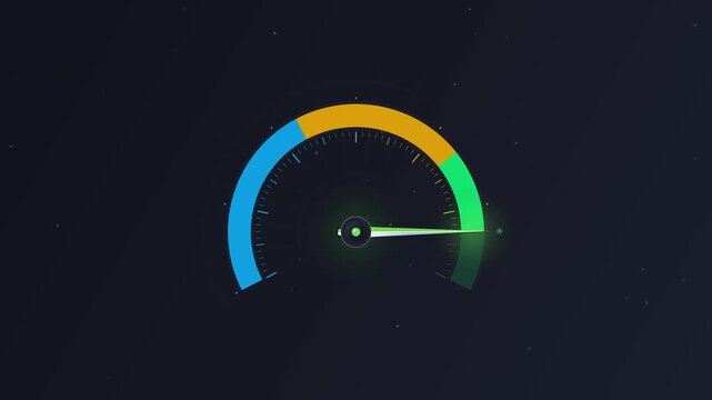 Digital Speedometer Gauge Loading And Measuring Performance In Dark UI