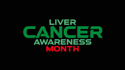 Liver Cancer Awareness Month minimal colorful typography graphic on white or black background great for celebrating public health awareness during Liver Cancer Awareness Month october green ribbon art © CreatiPly