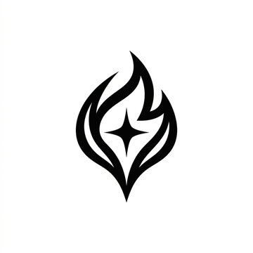 Modern innovation spark symbol icon design. Minimalist flame logo for creative business branding and technology concepts.