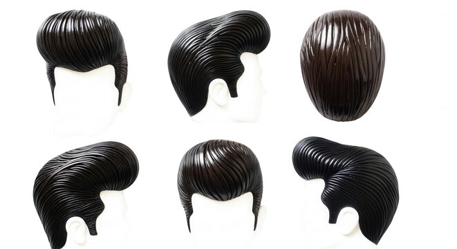 various hair style models in a white studio design with a plain white backdrop useful for beauty and fashion content