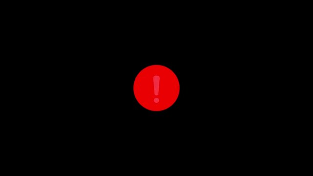 neon warning icon animation, neon warning icon alert 4k video animation & black background, A neon purple warning sign with an exclamation mark  neon glow animation,