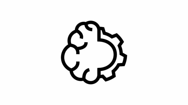 Brain settings symbol - artificial intelligence icon.