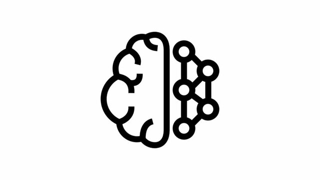 Brain neuronal network symbol - artificial intelligence icon.