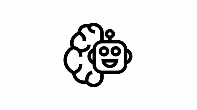 Artificial intelligence brain symbol - artificial intelligence icon.