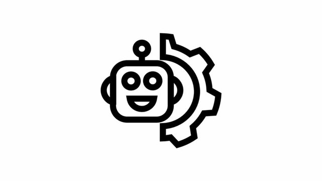 Robot settings symbol - artificial intelligence icon.