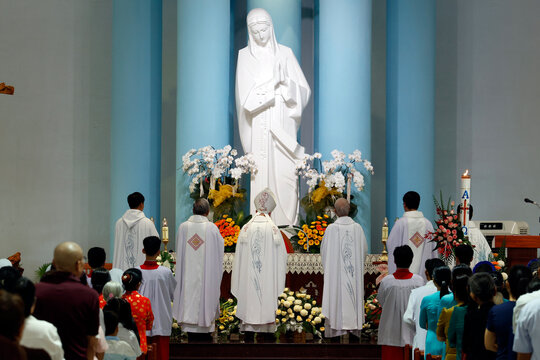 Catholic Mass at Marian Shrine Nui Cui