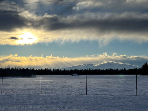 Blue sky between clouds