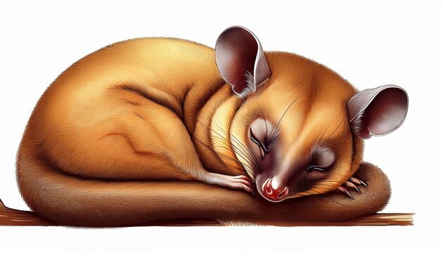 kinkajou sleeping animal isolated on white generative ai