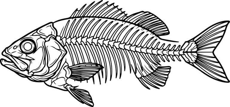 Fish bone skeleton  vector illustration