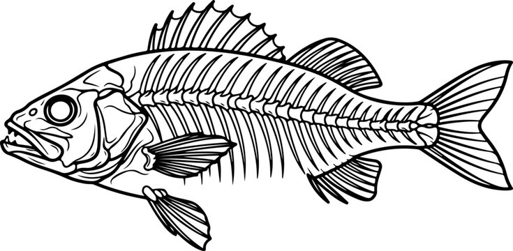 Fish bone skeleton  vector illustration