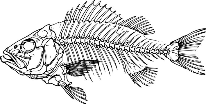 Fish bone skeleton  vector illustration