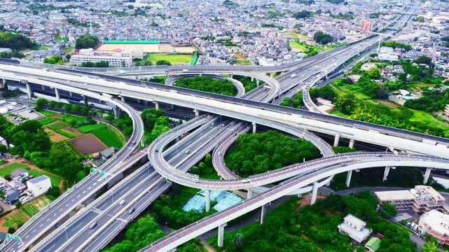 インターチェンジ 空撮 4K