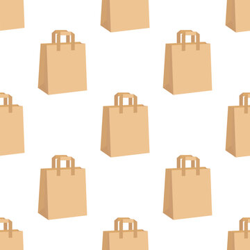 kraft paper shopping bag seamless pattern