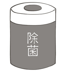 除菌シート　ボトルタイプのイラスト